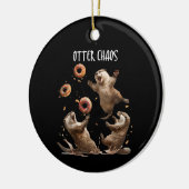 Otter Chaos Funny Bagel Vechten Zee Otters Pun An Keramisch Ornament (Links)