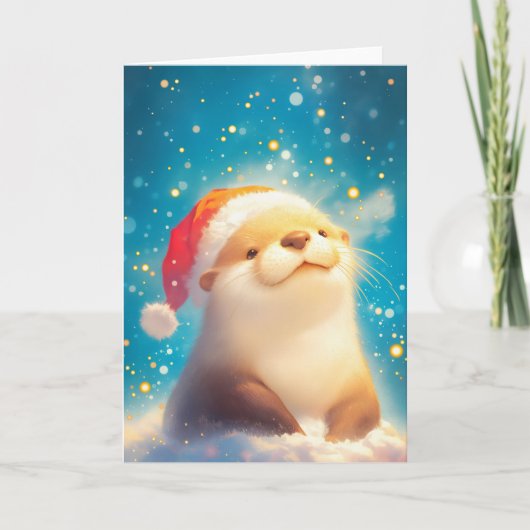 Otter Christmas Spirit Kaart (Voorkant)