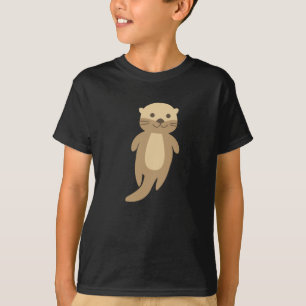 Otter Cute Animals koken een dier voor kinderen T-shirt