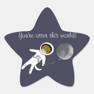 "Otter Deze Wereld" Schattigee otter spaceman Ster Sticker