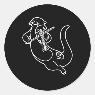 Otter die viool speelt| viola muziek ronde sticker