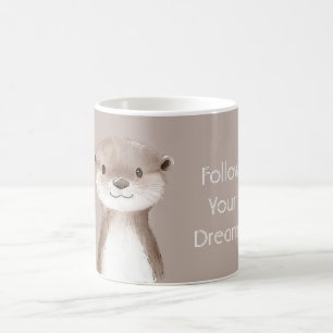 Otter die zijn dromen volgt koffiemok