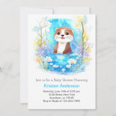 Otter Dreamscape Blue Boy Baby shower Kaart (Voorkant)