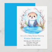 Otter Dreamscape Whimsical Magic Boy Baby shower Kaart (Voorkant / Achterkant)