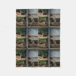 otter drie Afbeelding collage, klein Fleece Deken