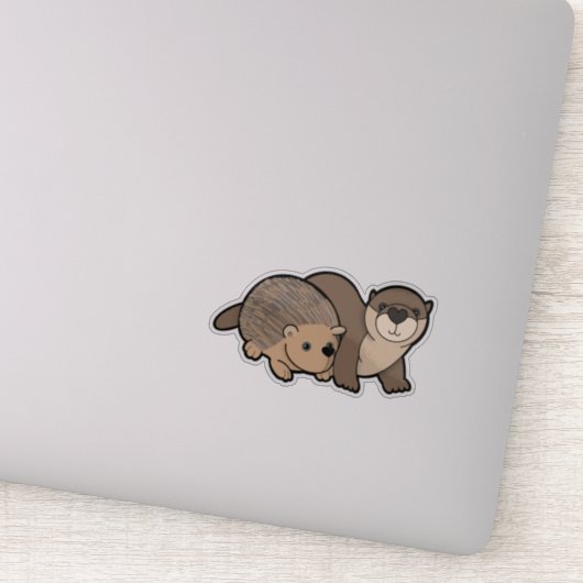 otter en egel sticker (Detail)