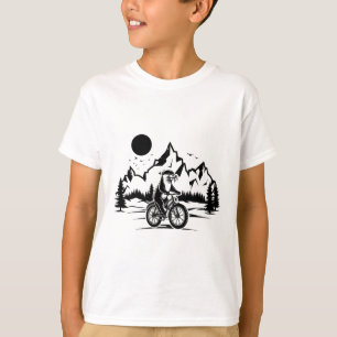 Otter fietst op vintage mountainbike t-shirt