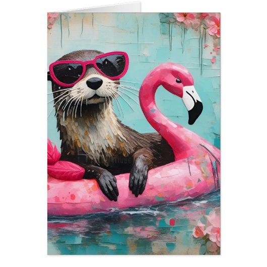Otter Flamant rose rose Toutes les occasions Salut (Devant)