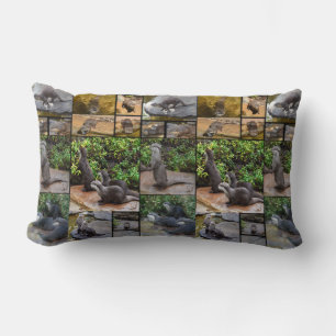 Otter Foto Collage, Lumbar Cushion. Kussen