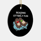 Otter Gift | Zee Otter Book Reading Gift Bookworm Keramisch Ornament (Rechts)