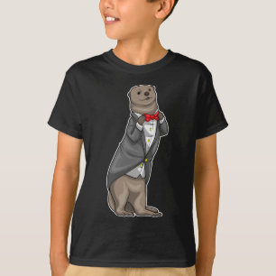 Otter Groom Bow Stropdas bruiloft T-shirt