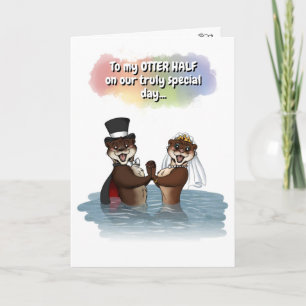 Otter Half-Cute Waterverf Jubileum Kaart