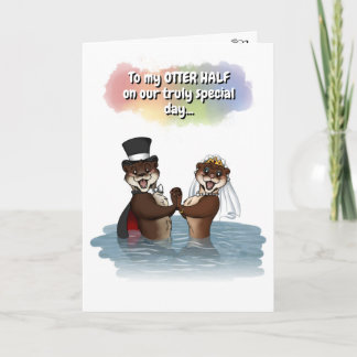 Otter Half-Cute Waterverf Jubileum Kaart