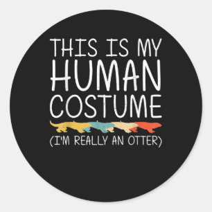 Otter Halloween Menselijk Kostuum Wezel Dier Gemak Ronde Sticker