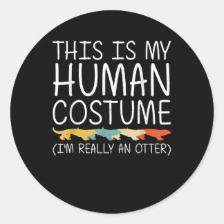 Otter Halloween Menselijk Kostuum Wezel Dier Gemak Ronde Sticker