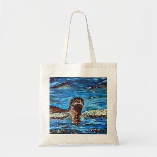 Otter in de golven die schilderen tote bag (Voorkant)