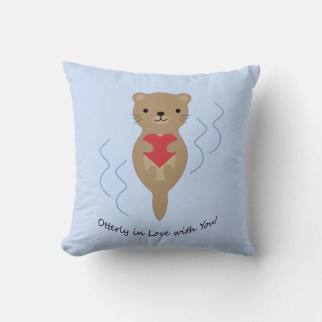 Otter in de liefde met jou Otter Kussen (Voorkant)
