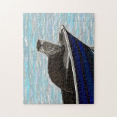 Otter in een boot schilderij legpuzzel (Verticaal)