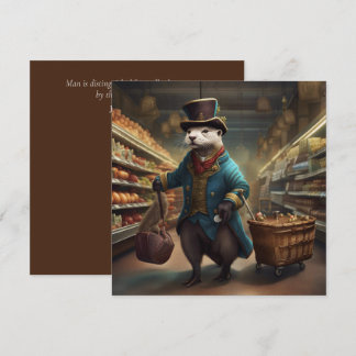 Otter in verkleed aan de Supermarkt SqGC Feestdagenkaart