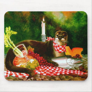 Otter Invades Picnic Mousepad Muismat