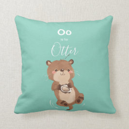 Otter: Jouw naam Cute Alphabet Monogram toevoegen Kussen
