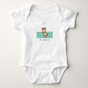 Otter: Jouw naam Cute Alphabet Monogram toevoegen Romper