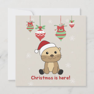Otter Kerst Sneeuw Winter Dieren Otter Uitnodiging