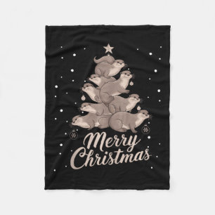 Otter Kerstboom Otter Kerstboom Vrolijk Kerstfeest Fleece Deken