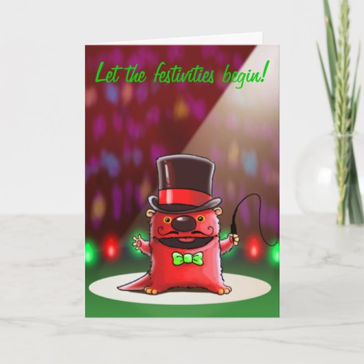 Otter-kerstkaart Feestdagen Kaart (Voorkant)