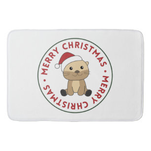 Otter-kerstwinterdieren otter-bath-mat badmat
