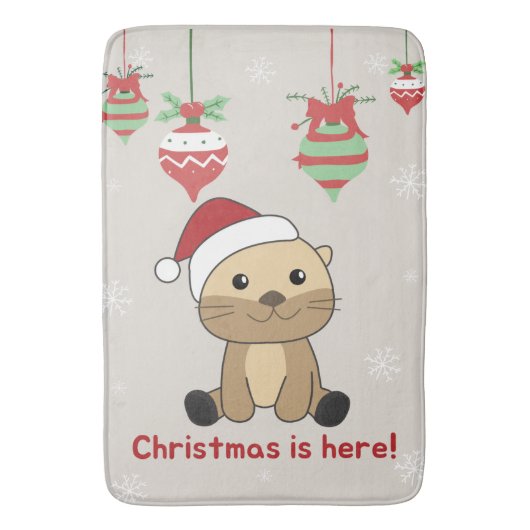 Otter-kerstwinterdieren otter-bath-mat badmat (Voorkant Verticaal)