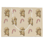 Otter-kerstwinterdieren otter groot cadeauzakje (Achterkant)
