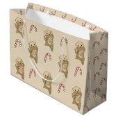 Otter-kerstwinterdieren otter groot cadeauzakje (Achterkant Gekanteld)