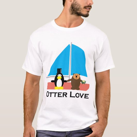 Otter Love bruiloft T-shirt (Voorkant)