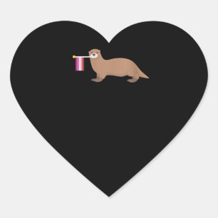 Otter Lovers Otter Lesbian Flag Cute Rainbow Hart Sticker