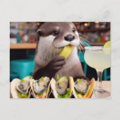Otter met oester tacos en Margarita Briefkaart (Voorkant)
