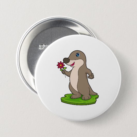 otter met ventilator ronde button 7,6 cm (Voorkant /achterkant)