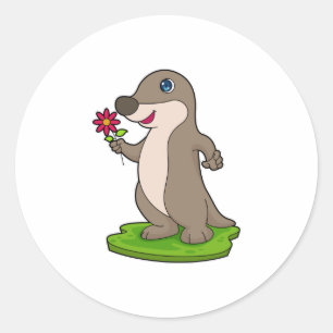 otter met ventilator ronde sticker