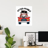 Otter-mobile Funny Animal Car Pun Poster (Thuiskantoor)