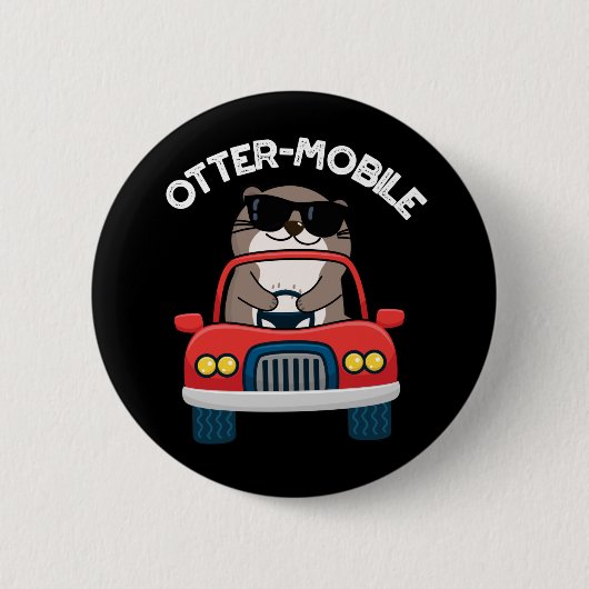Otter-mobile Funny Animal Car Pun Ronde Button 5,7 Cm (Voorkant)