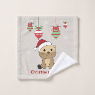 Otter Noël Neige Animaux d'hiver Otter Laver Clo
