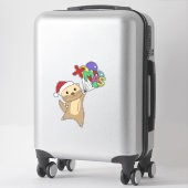 Otter Noël Neige Animaux d'hiver Otter Sticker (Sur valise)