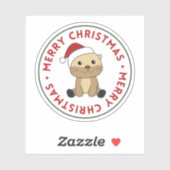 Otter Noël Neige Animaux d'hiver Otter Sticker (Feuille)