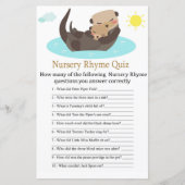 Otter Nursery Rhyme Quiz baby shower game (Voorkant)