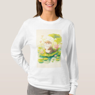 Otter op een Lily Pad T-shirt