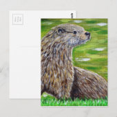 Otter op een rivieroever briefkaart (Voorkant / Achterkant)