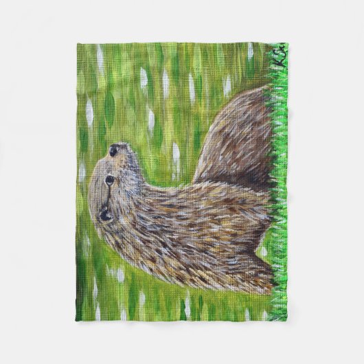 Otter op een rivieroever fleece deken (Voorkant)