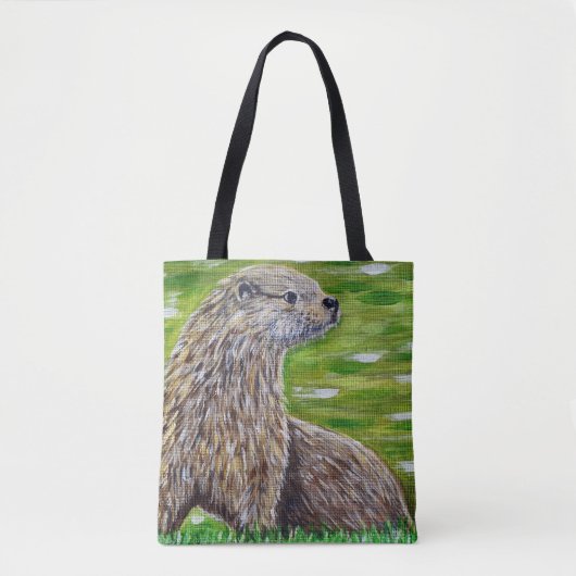 Otter op een rivieroever tote bag (Voorkant)