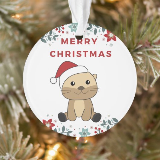 Otter-Ornament voor winterwinterdieren Ornament (Boom)
