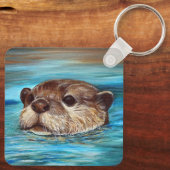 Otter Painting Sleutelhanger (Achterkant)